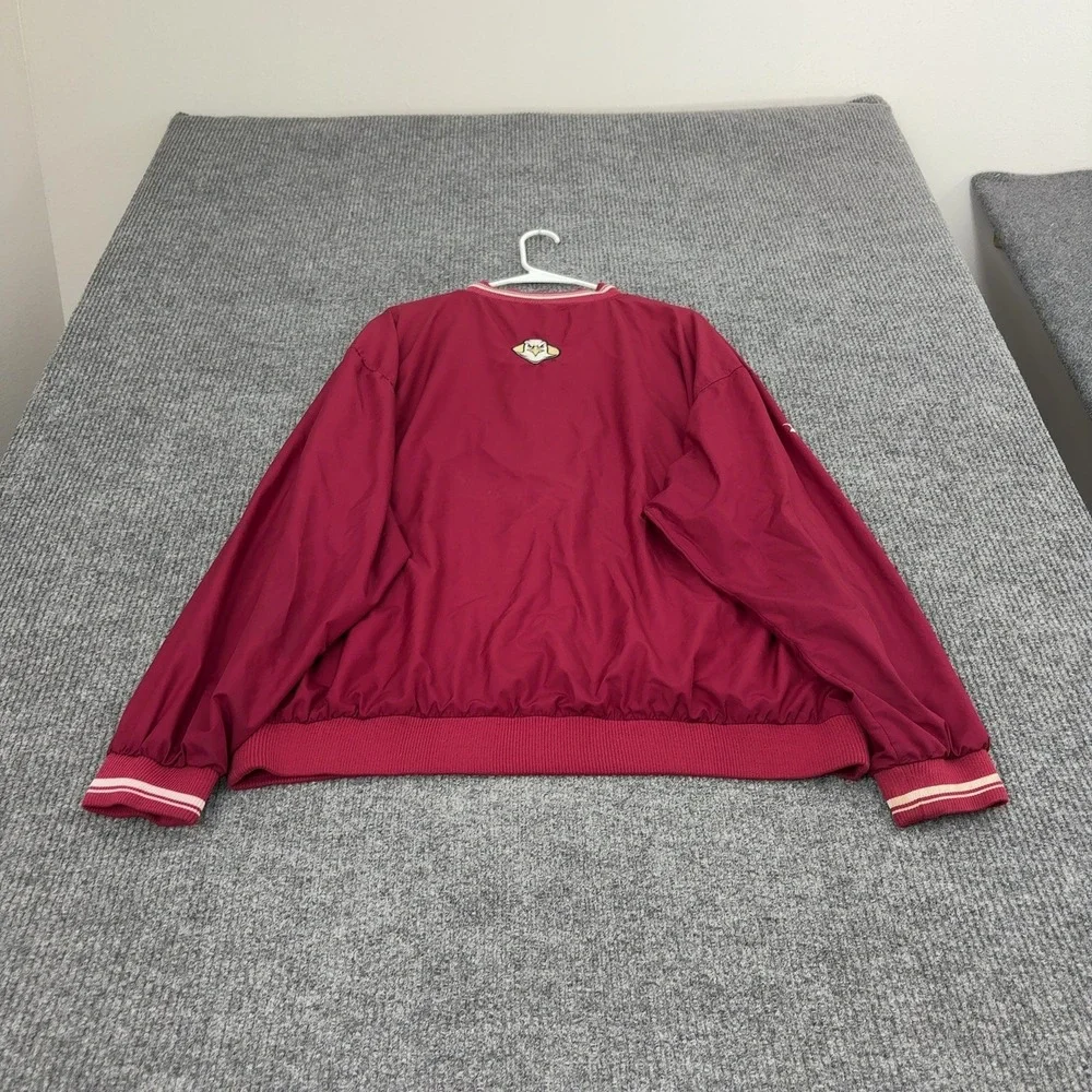 Vintage Boston College Reebok Pullover Jacket Mens XL Maroon Polyester V Neck